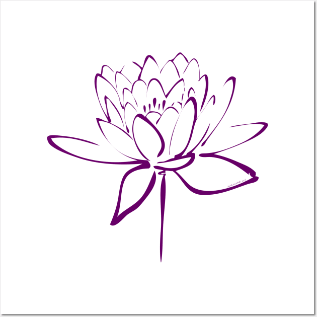 Purple Lotus Calligraphy Wall Art by MakanaheleCreations